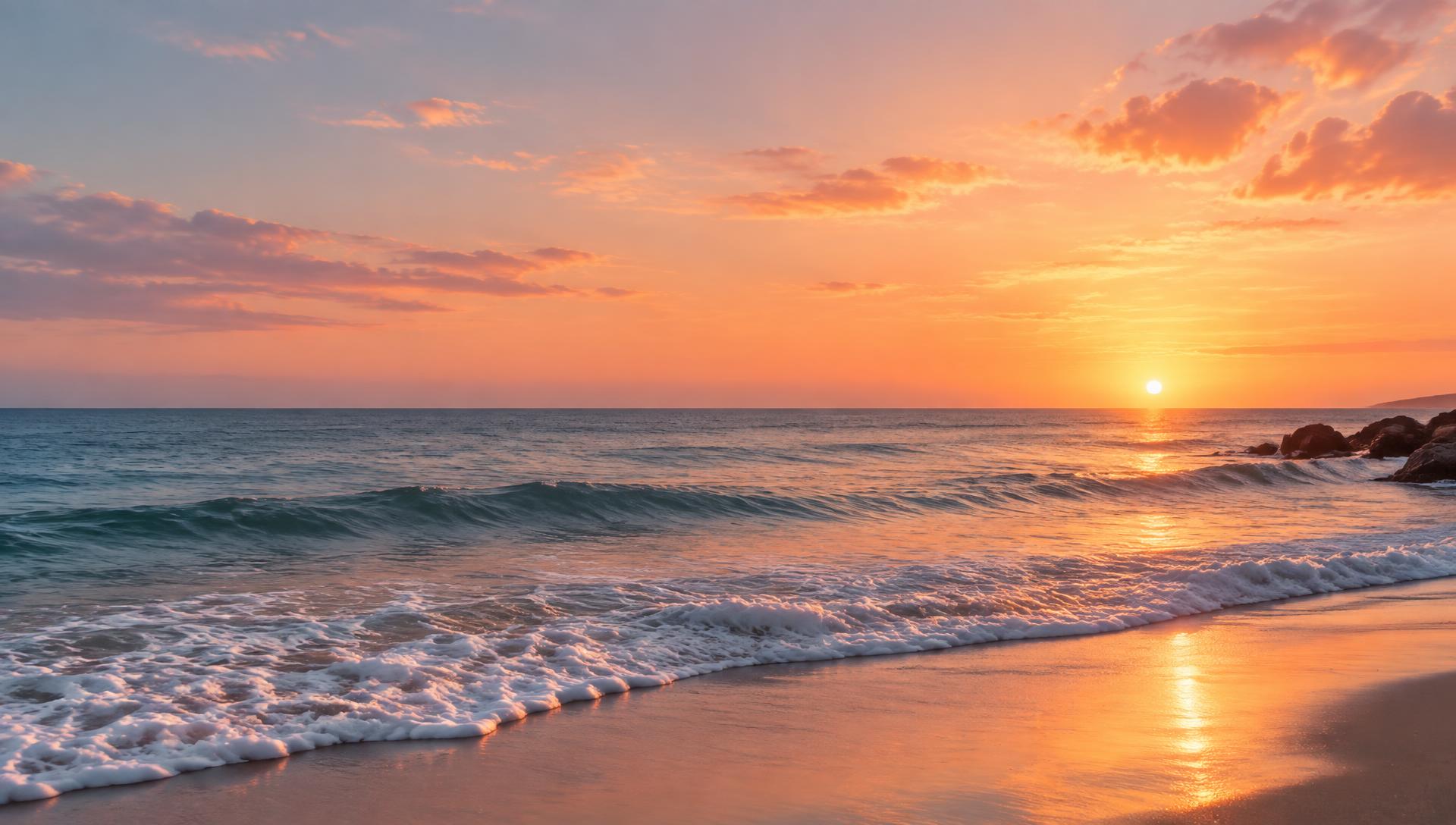 Sunrise over a calm ocean